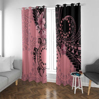 Cook Islands Turtle Window Curtain Stars and Hibiscus - Pink