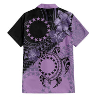 Cook Islands Turtle Family Matching Puletasi and Hawaiian Shirt Stars and Hibiscus - Purple