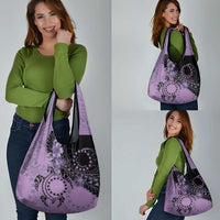 Cook Islands Turtle Grocery Bag Stars and Hibiscus - Purple