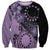 Cook Islands Turtle Sweatshirt Stars and Hibiscus - Purple