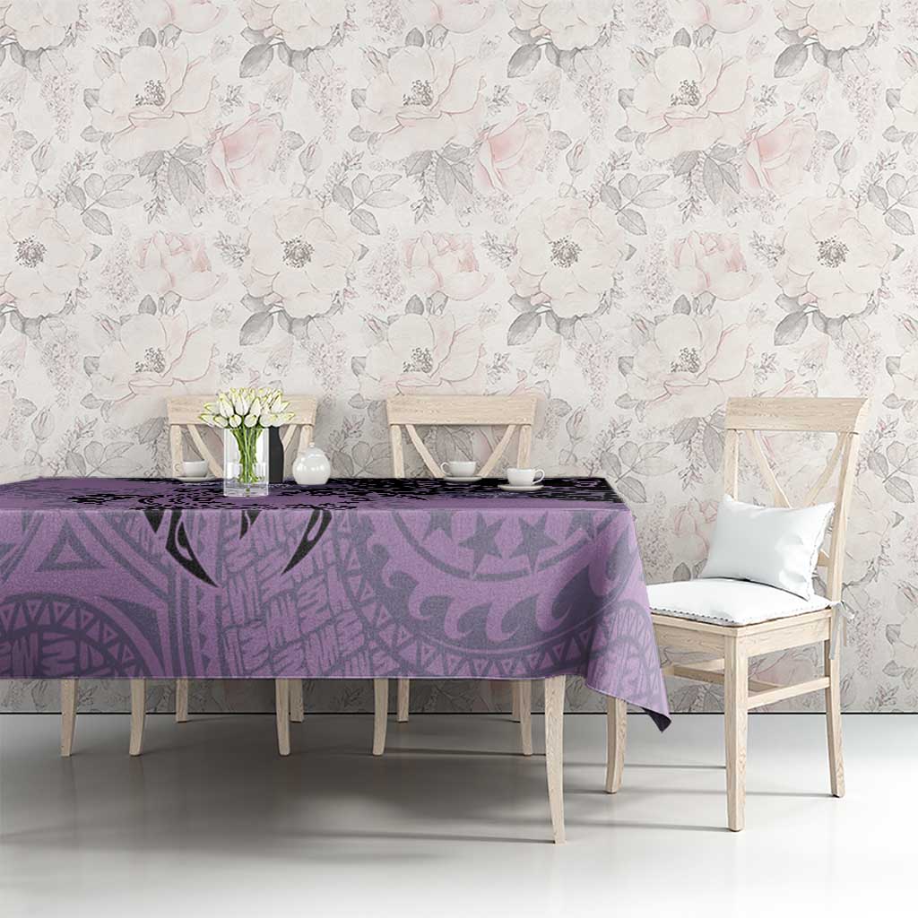 Cook Islands Turtle Tablecloth Stars and Hibiscus - Purple