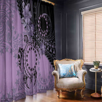 Cook Islands Turtle Window Curtain Stars and Hibiscus - Purple