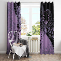 Cook Islands Turtle Window Curtain Stars and Hibiscus - Purple