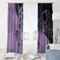 Cook Islands Turtle Window Curtain Stars and Hibiscus - Purple