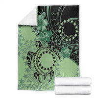 Cook Islands Turtle Blanket Stars and Hibiscus - Green