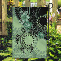 Cook Islands Turtle Garden Flag Stars and Hibiscus - Green