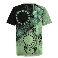 Cook Islands Turtle Rugby Jersey Stars and Hibiscus - Green
