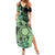 Cook Islands Turtle Summer Maxi Dress Stars and Hibiscus - Green