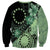 Cook Islands Turtle Sweatshirt Stars and Hibiscus - Green