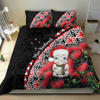 New Zealand Christmas Meri Kirihimete Bedding Set Santa Hei Tiki Pohutukawa