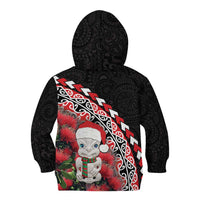 New Zealand Christmas Meri Kirihimete Kid Hoodie Santa Hei Tiki Pohutukawa