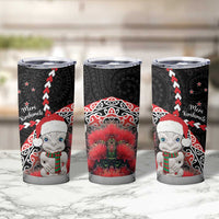 New Zealand Christmas Meri Kirihimete Tumbler Cup Santa Hei Tiki Pohutukawa