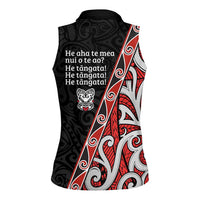 Aotearoa Toitu Te Tiriti Women Sleeveless Polo Shirt Honour The Treaty New Zealand