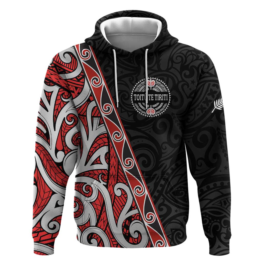 Aotearoa Toitu Te Tiriti Zip Hoodie Honour The Treaty New Zealand LT01 Pullover Hoodie Black - Polynesian Pride
