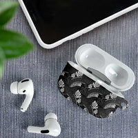 Grayscale Monstera AirPods Case Polynesian Tribal Pattern - Polynesian Pride