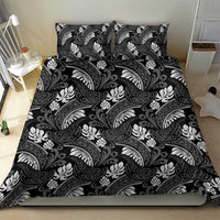 Grayscale Monstera Bedding Set Polynesian Tribal Pattern - Polynesian Pride