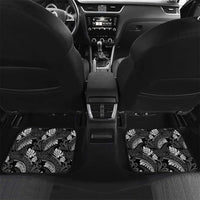 Grayscale Monstera Car Mats Polynesian Tribal Pattern - Polynesian Pride