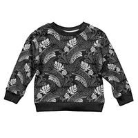Grayscale Monstera Kid Ugly Christmas Sweater Polynesian Tribal Pattern - Polynesian Pride