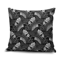 Grayscale Monstera Pillow Cover Polynesian Tribal Pattern - Polynesian Pride