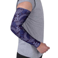 Deep Blue Monstera Arm Sleeves Polynesian Tribal Pattern - Polynesian Pride