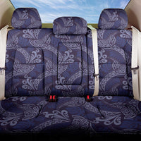 Deep Blue Monstera Back Car Seat Cover Polynesian Tribal Pattern - Polynesian Pride
