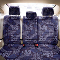 Deep Blue Monstera Back Car Seat Cover Polynesian Tribal Pattern - Polynesian Pride