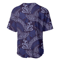 Deep Blue Monstera Baseball Jersey Polynesian Tribal Pattern - Polynesian Pride
