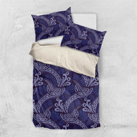 Deep Blue Monstera Bedding Set Polynesian Tribal Pattern - Polynesian Pride