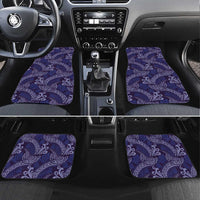 Deep Blue Monstera Car Mats Polynesian Tribal Pattern - Polynesian Pride