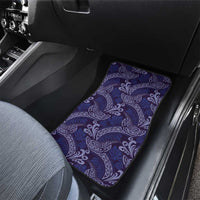 Deep Blue Monstera Car Mats Polynesian Tribal Pattern - Polynesian Pride