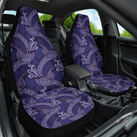 Deep Blue Monstera Car Seat Cover Polynesian Tribal Pattern - Polynesian Pride