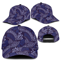 Deep Blue Monstera Classic Cap Polynesian Tribal Pattern - Polynesian Pride