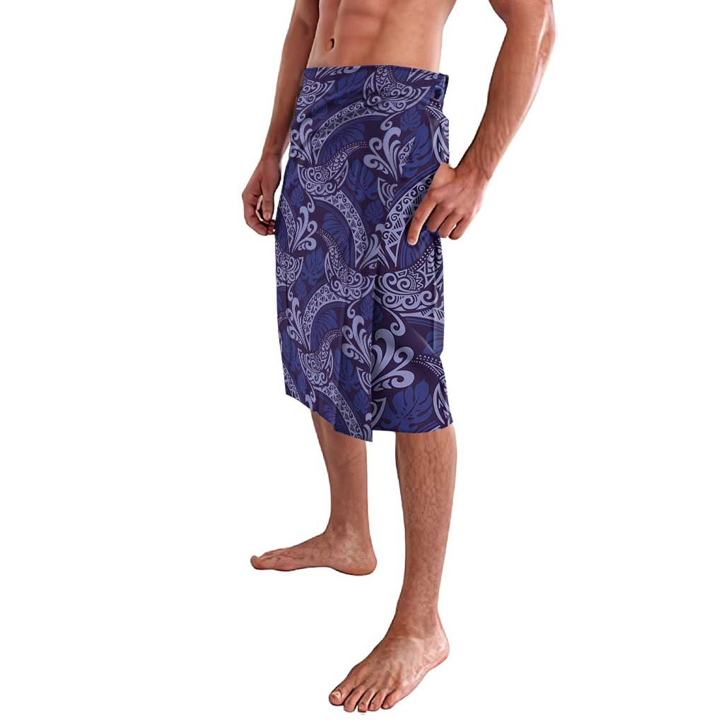 Deep Blue Monstera Lavalava Polynesian Tribal Pattern - Polynesian Pride