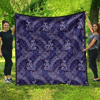 Deep Blue Monstera Quilt Polynesian Tribal Pattern - Polynesian Pride