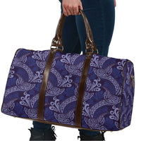 Deep Blue Monstera Travel Bag Polynesian Tribal Pattern - Polynesian Pride