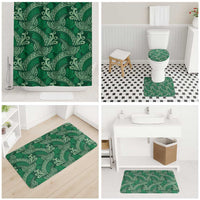 Forest Green Monstera Bathroom Set Polynesian Tribal Pattern - Polynesian Pride