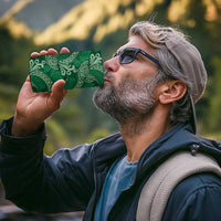 Forest Green Monstera 4 in 1 Can Cooler Tumbler Polynesian Tribal Pattern - Polynesian Pride