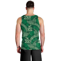 Forest Green Monstera Men Tank Top Polynesian Tribal Pattern - Polynesian Pride