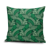 Forest Green Monstera Pillow Cover Polynesian Tribal Pattern - Polynesian Pride