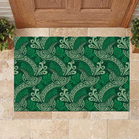 Forest Green Monstera Rubber Doormat Polynesian Tribal Pattern - Polynesian Pride