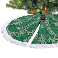 Forest Green Monstera Tree Skirt Polynesian Tribal Pattern - Polynesian Pride