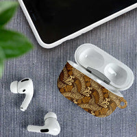 Brown Gold Monstera AirPods Case Polynesian Tribal Pattern - Polynesian Pride