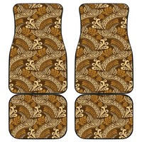 Brown Gold Monstera Car Mats Polynesian Tribal Pattern - Polynesian Pride