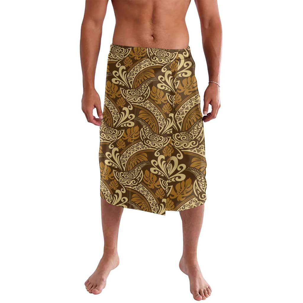 Brown Gold Monstera Lavalava Polynesian Tribal Pattern - Polynesian Pride