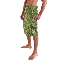 Olive Green Monstera Lavalava Polynesian Tribal Pattern - Polynesian Pride