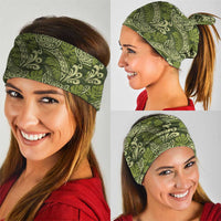 Olive Green Monstera Neck Gaiter Polynesian Tribal Pattern - Polynesian Pride