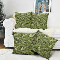 Olive Green Monstera Pillow Cover Polynesian Tribal Pattern - Polynesian Pride