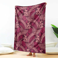 Sweet Pink Monstera Blanket Polynesian Tribal Pattern - Polynesian Pride