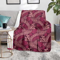 Sweet Pink Monstera Blanket Polynesian Tribal Pattern - Polynesian Pride
