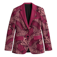 Sweet Pink Monstera Blazer Polynesian Tribal Pattern - Polynesian Pride